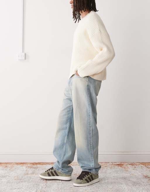 Weekday Galaxy loose fit baggy jeans in light blue worn wash