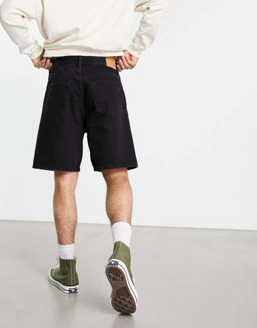 Weekday Galaxy Loose Fit Denim Shorts in Black for Men