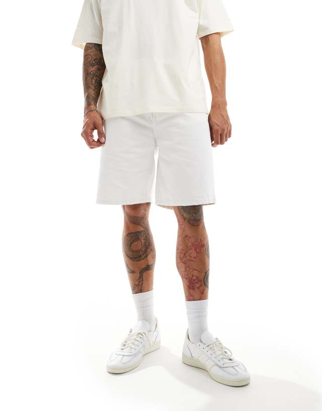 Weekday - galaxy loose fit denim shorts in white