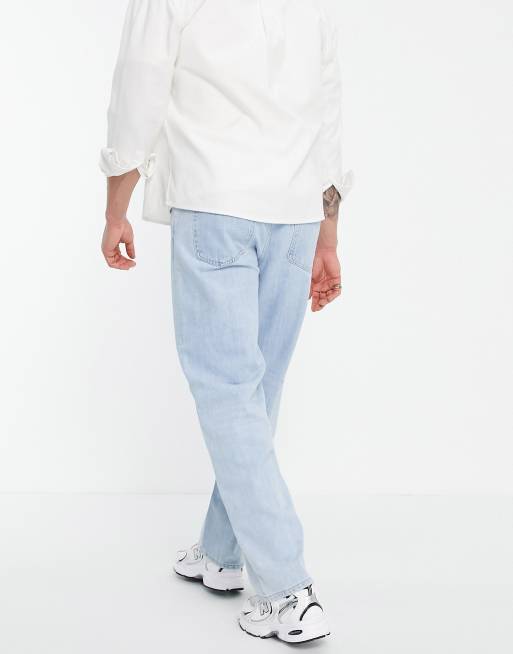 Weekday Galaxy loose fit jeans in lula blue, 3 of 4