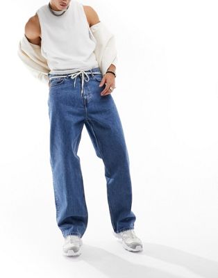 Weekday Galaxy baggy fit jeans in 90s blue