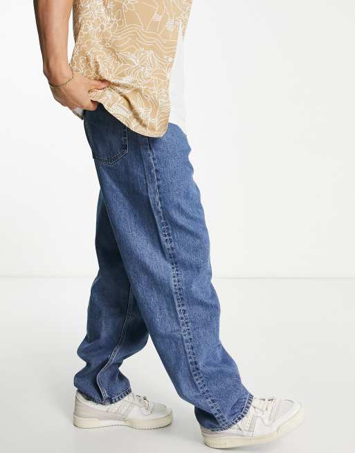 Weekday galaxy loose straight jeans in 90's blue | ASOS