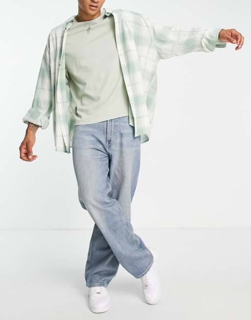Weekday galaxy loose straight jeans in light worn blue | ASOS