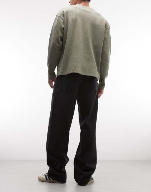 Weekday - Galaxy - Losvallende jeans met rechte pijpen in afgesteld zwart, 3 van 5