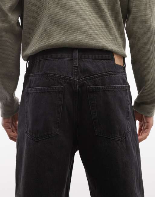 Weekday - Galaxy - Losvallende jeans met rechte pijpen in afgesteld zwart, 5 van 5