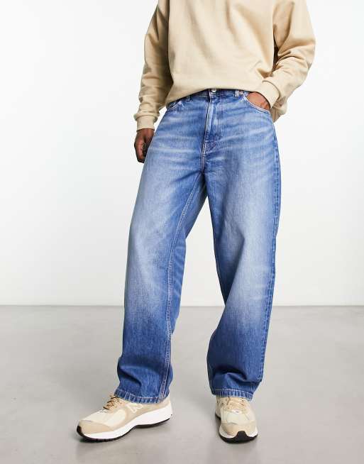 Weekday - Galaxy - Losvallende jeans met rechte pijpen in golfblauwe wassing, 4 van 4