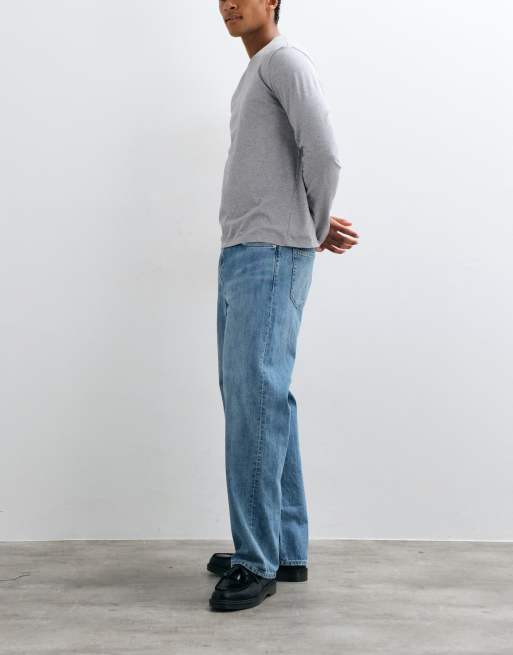 Weekday Galaxy luźne baggy jeansy w spranym jasnoniebieskim odcieniu, 2 z 5