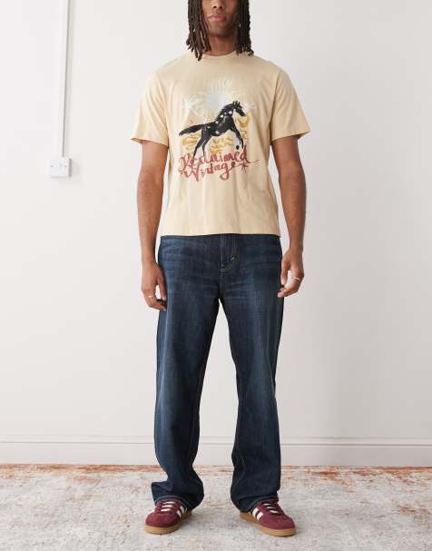 Weekday Galaxy loose fit baggy jeans in dark blue wash