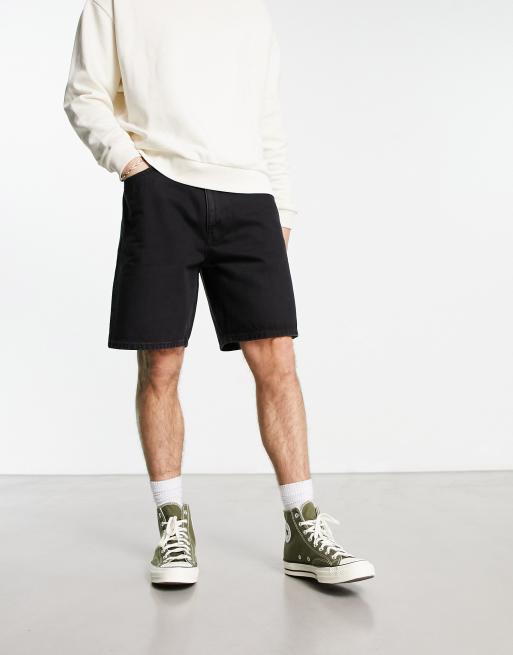 Weekday - Galaxy - Sorte denimshorts i løs pasform