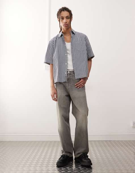 Weekday – Galaxy – Szare sprane jeansy baggy z prostymi nogawkami - view 1