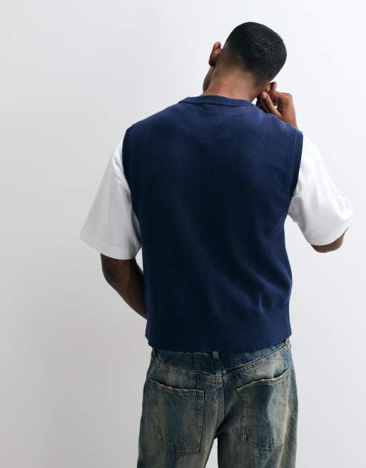 Weekday gebreid vest in donkerblauw, 5 van 5