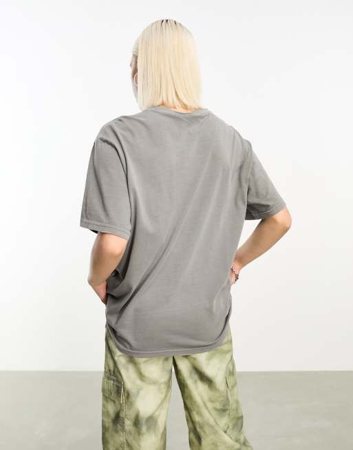 Weekday Gen oversized fantasy graphic print t-shirt with distressed detail in gray, 3 of 4