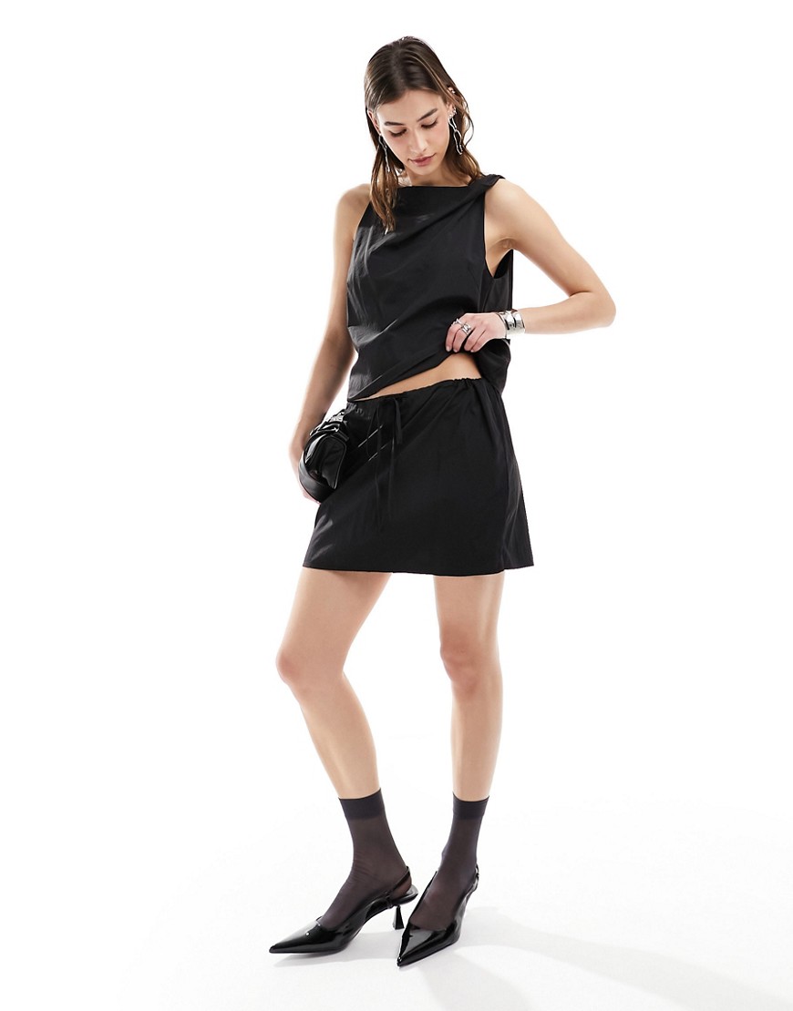 Weekday Georgine co-ord mini skirt in Black