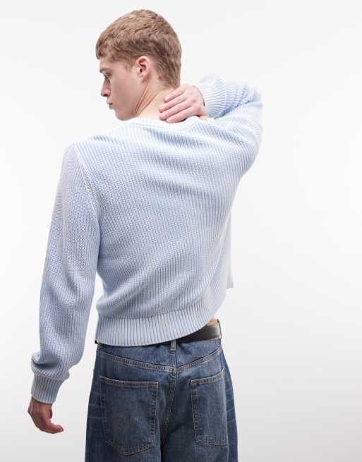 Weekday – Gerippter Pullover in verwaschenem Hellblau, 5 von 5