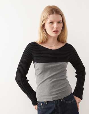 Gestrickter Bolero in Schwarz Schwarz L