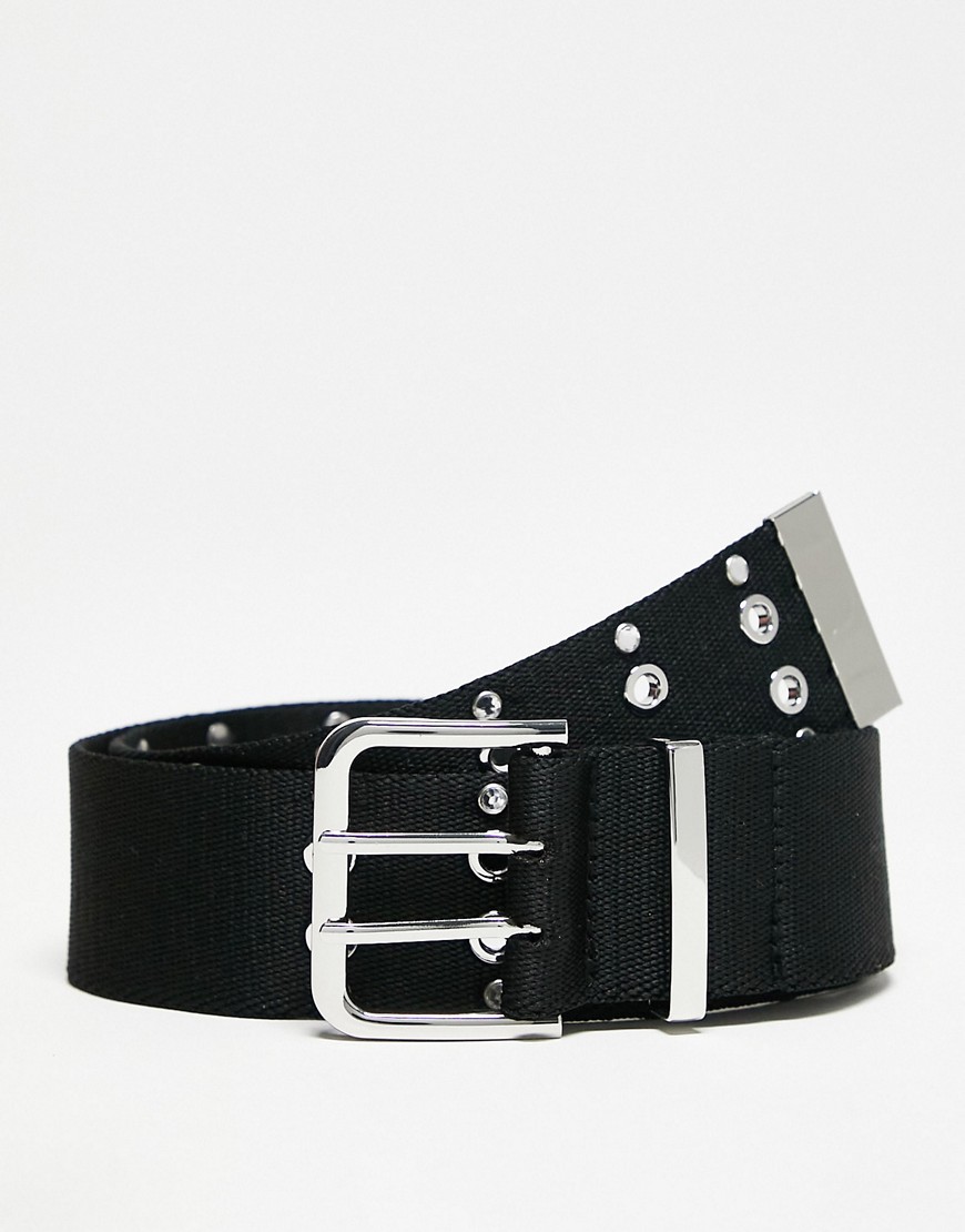 Weekday Gia woven belt in black