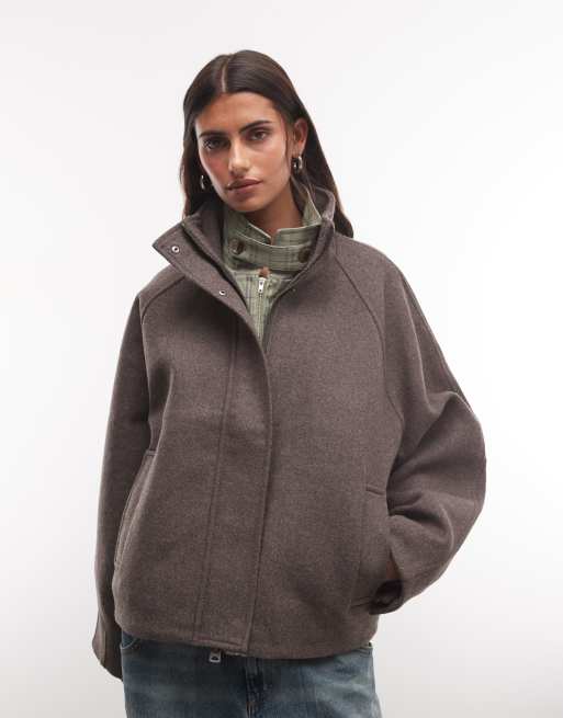 Weekday giacca in misto lana con collo a imbuto in mélange mole, 2 di 4