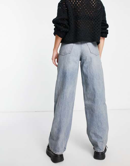 【BAON】Pony stud washed wide denim pants DISTRESSED DENIM BAGGY PANTS – SANKUANZ