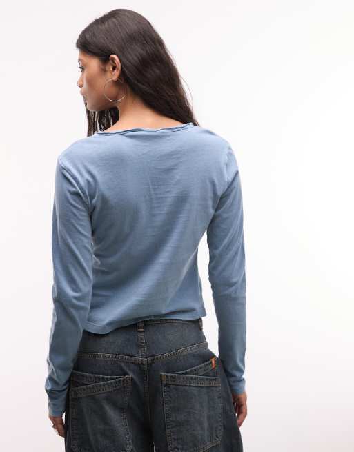 Weekday gilet slim en jersey bleu poussiéreux, 3 de 4