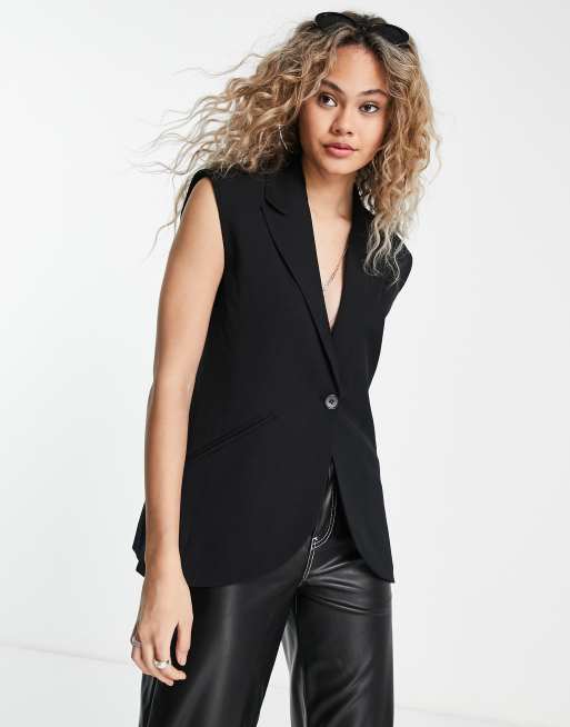 Weekday - Gilet van polyestermix in zwart - BLACK
