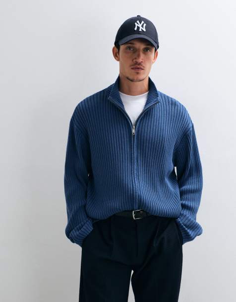 Weekday gilet zippé côtelé bleu marine - view 1