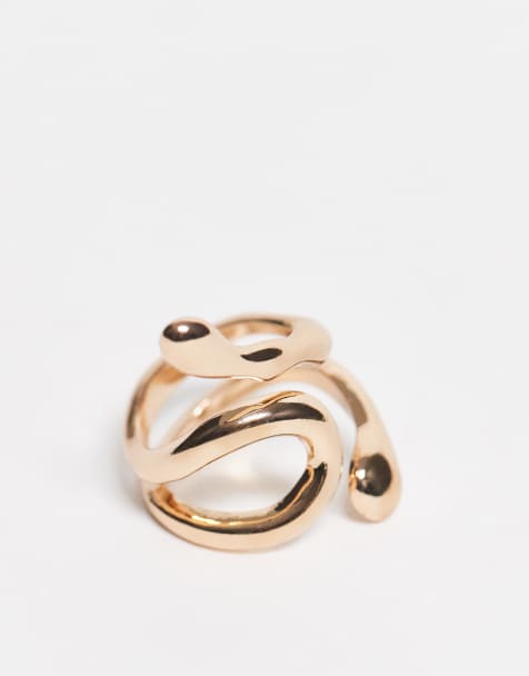 Weekday – Goldfarbener Ring mit abstraktem Design - view 1