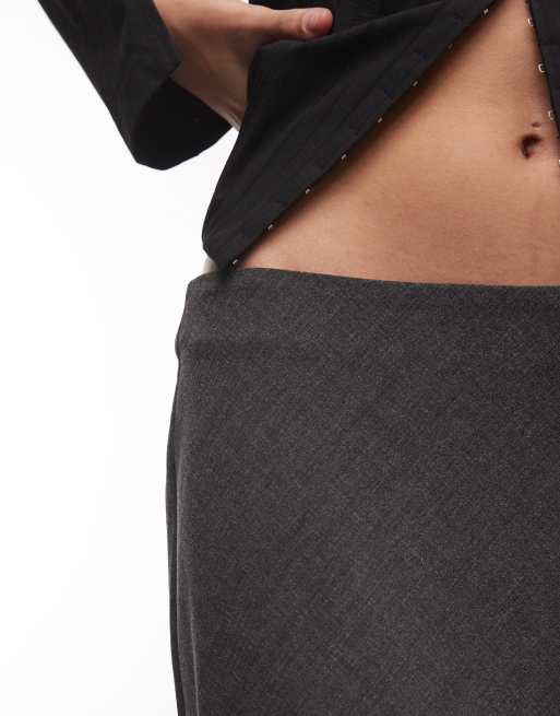 Weekday gonna midi sartoriale in grigio scuro mélange, 4 di 5