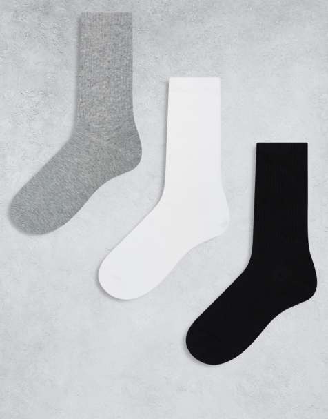 Weekday – Grå, svarta och vita träningsstrumpor, 3-pack - view 1