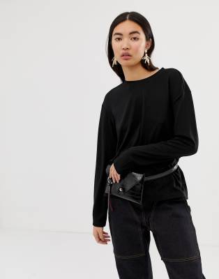 asos black long sleeve top