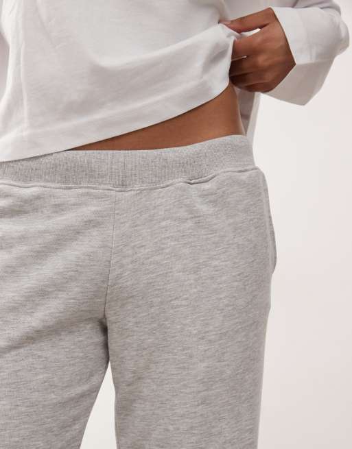 Weekday - Gråmelerede joggingbukser med lav talje og vide ben, 4 af 5