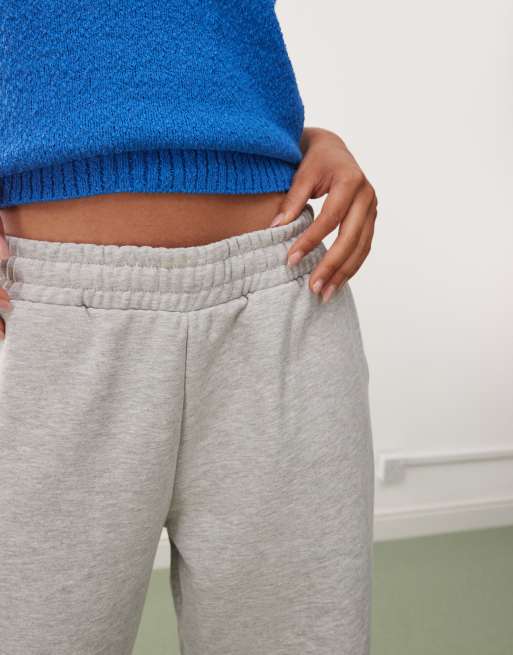 Weekday - Gråmelerede joggingbukser med vide ben i kraftig jersey, 2 af 5