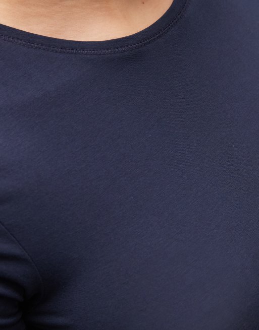 Weekday – Granatowy dopasowany T-shirt, 3 z 4