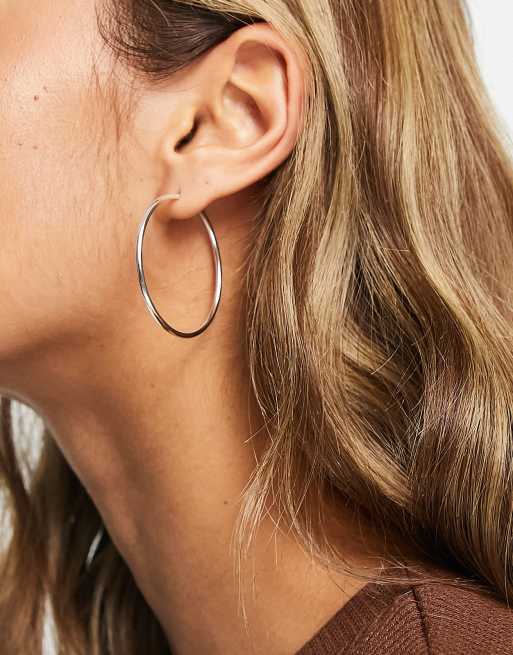 Weekday Grand hoop earring in silver 