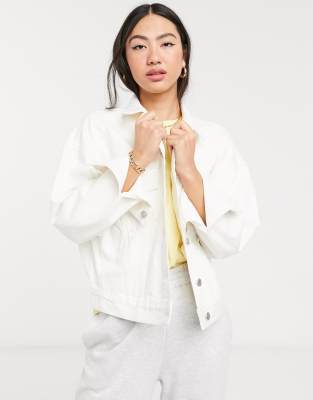 oversized white denim jacket