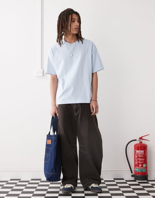 Weekday Great boxy fit t-shirt in light blue, 2 of 4