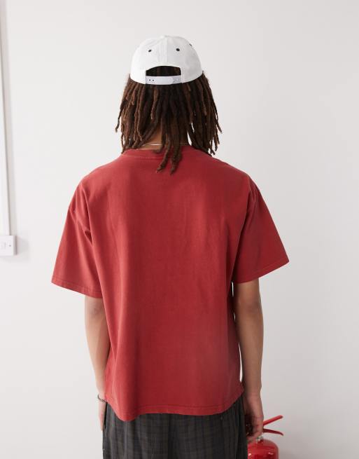 Weekday Great boxy fit T-shirt in red, 2 of 4