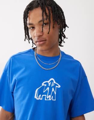 Weekday Great Boxy Fit T-shirt With Graphic Print In Blue