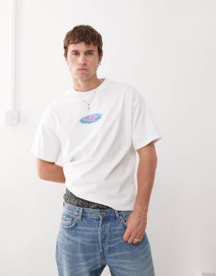 Weekday Great Boxy Fit T-shirt With Graphic Print In White