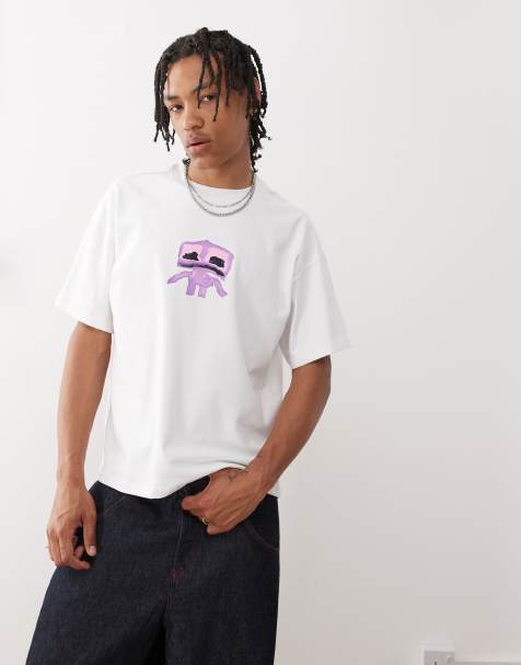 Weekday - Great - Hvid T-shirt med firkantet pasform og grafisk print - view 1