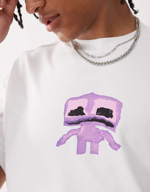 Weekday - Great - Hvid T-shirt med firkantet pasform og grafisk print, 4 af 4