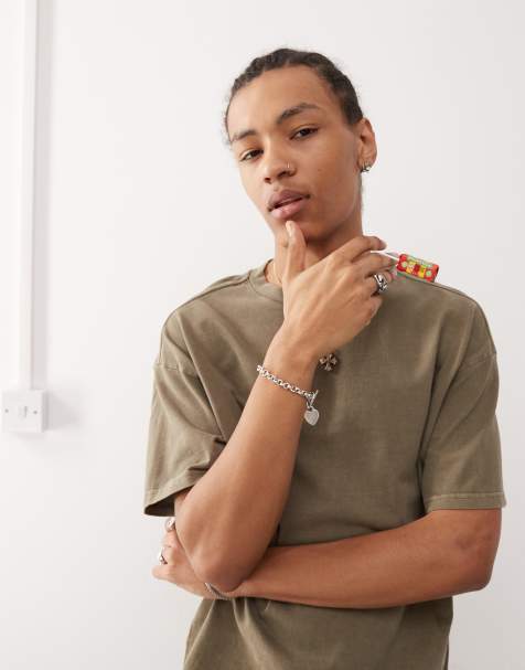 Weekday Great oversized boxy fit t-shirt in washed khaki - view 1