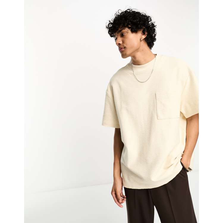 Beige t store shirt outfit mens