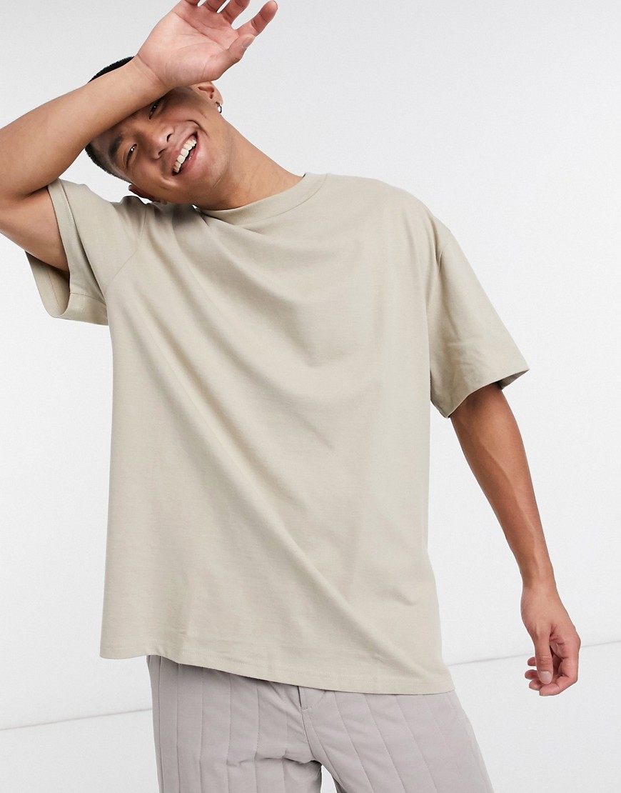 Weekday - Great - T-shirt in beige-Neutraal