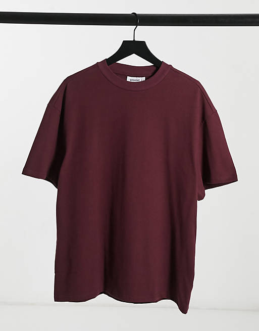 Weekday Great T-shirt in burgundy | ASOS