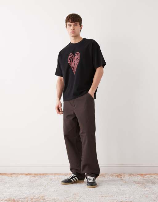 Weekday - Great - T-shirt oversize coupe carrée oversize à imprimé cœur - Noir, 2 de 5