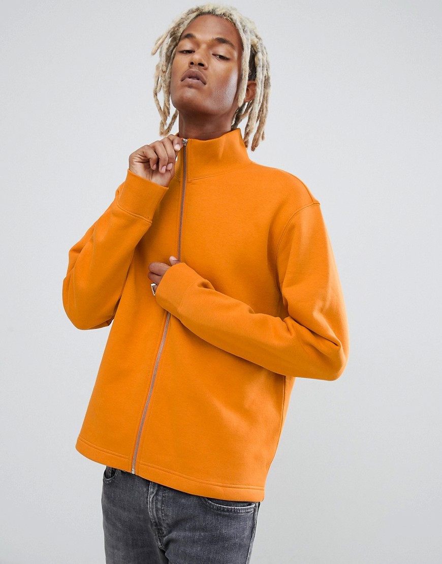 Weekday greg zip sweatshirt orange