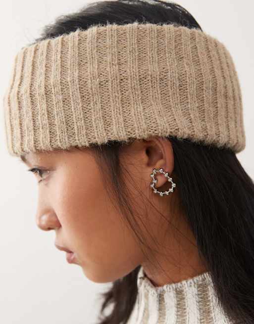 Weekday – Grob gestricktes Stirnband in Beige, 3 von 3