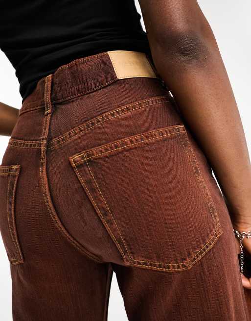 Weekday - Grove - Jean bootcut baggy d'ensemble - Rouge rouille délavé, 3 de 5