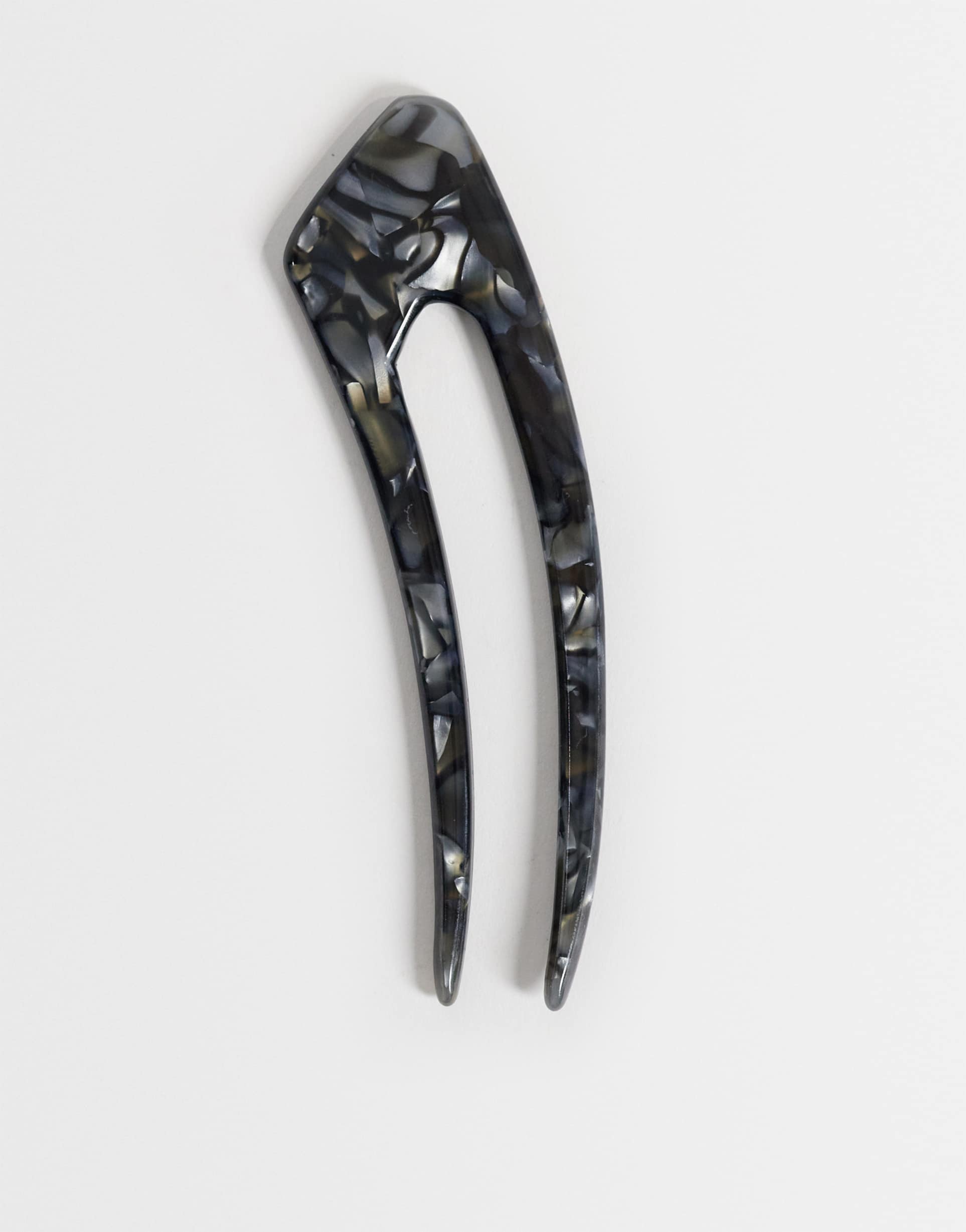 weekday hair pin in black marble effect