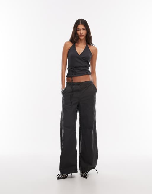 Weekday halter wrap top in off black, 2 of 4